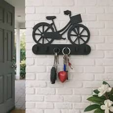 Porta Chaves Para Parede Bicicleta Vazado 6 Ganchos MDF Para Decoração