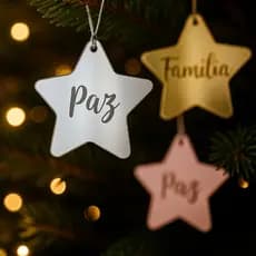 Kit Enfeites De Acrílico Espelhado Estrelas Natalinas Para Decoração De Árvore Luxo