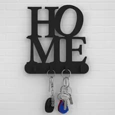 Porta Chaves Para Parede Decoração HOME Vazado 4 Ganchos MDF