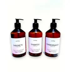 Kit Banheiro Higiene Pessoal Dispenser Celeris 3 frascos 500ml– Sabonete Líquido, Shampoo e Condicionador Daily Cleaning