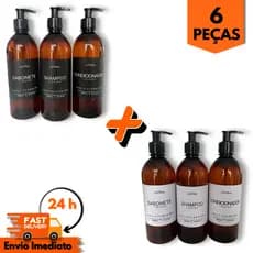 kit 6 dispensers ambar 500ml com pump – Sabonete, Shampoo, Condicionador | Dispenser para Banheiro |