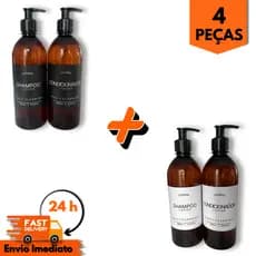 kit 4 dispensers ambar 500ml - pump – Shampoo e Condicionador | Organização Minimalista para Banheiro