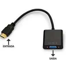 Conversor Adaptador De Vídeo Hdmi Macho Para Vga Femea