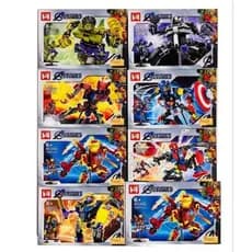 Mini Blocos de Montar Super Heróis Compatível Kit 8 Bonecos Figuras Ação Brinquedo Infantil Presente Criativo