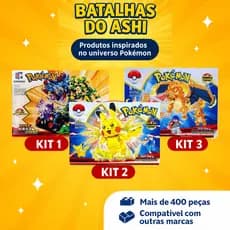 Kit de Blocos de Montar Batalhas do Ashi Pokemon 455 Peças Pokemon Presente Grande Envio Rapido