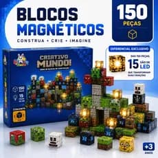 Kit 85/96/132 Blocos Montar Magnéticos com Luzes Brinquedo Educativo Ímã Criativo Presente Criança