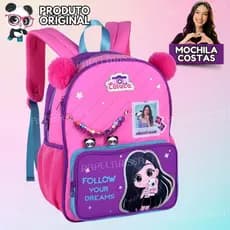 Mochila Costas Luluca Pompom Pandinha Infantil Escolar Youtuber Oficial Original Rosa  - Clio