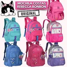 Mochila Rebecca Bonbon Original Costas Escolar Feminina Juvenil Grande com Chaveiro RB