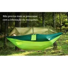 Rede De Descanso Dormir Casal Acampamento + Acessórios Cor Preto-celeste Perfin.