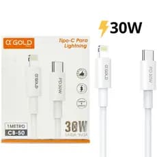 Cabo Tipo C Lightning Super Turbo 30W Para Iphone Agold Original 1 Metro