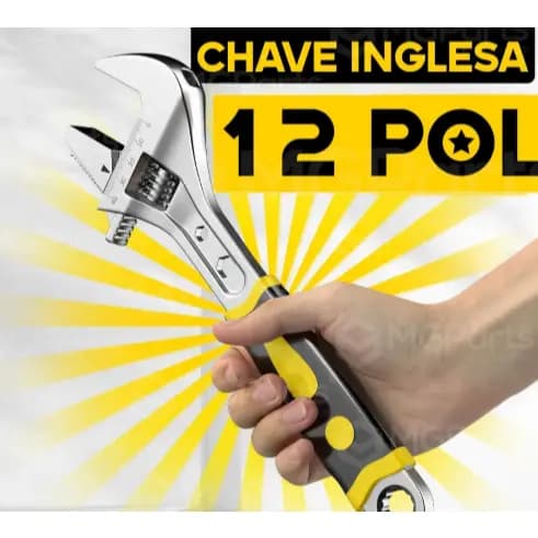 Chave Inglesa Ajustável 8'' ou 10'' ou 12' Polegadas Profissional Reforçada Cabo Emborrachado