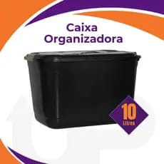 Caixa Organizadora 10 Litros Pequena Com Tampa e Travas Cesto Pequeno