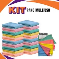 Kit Panos De Limpeza Microfibra Alta Absorção Multiuso 25 x 25cm