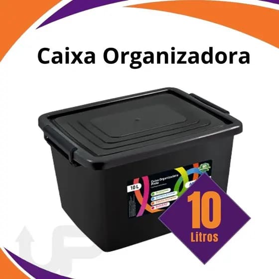 Kit 4 ou 6 Caixas Organizadoras 10 Litros Container com Alça de Segurança Multiuso