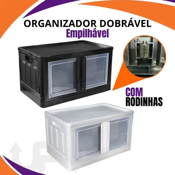 Organizador Modulável Dobrável C/ Porta Dupla 75 Litros Grande Armário Plástico Modulável