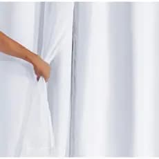 Cortina Blackout PVC Com Tecido Voil Liso Xadrez Sala e Janela 1,40 Largura × 1,80  Altura Sala Quarto Escritório