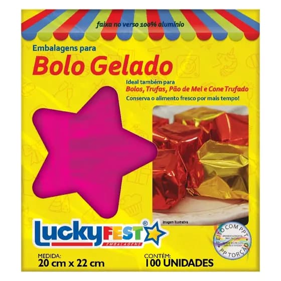 100 Embalagem Para Bolo Gelado 20cm x 22cm  Ideal Para Bolos Gelados Trufas Pães de Mel Cone Trufado