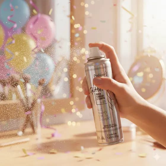 Spray Glitter Para Cabelos e Corpo Holográfico 150Ml Maquiagem Festa Carnaval