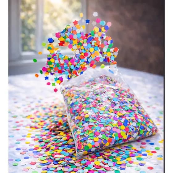 KIT 5/10  Confete Colombina 80g – Carnaval, Bloquinho de Rua, Festa e Decoração Colorida