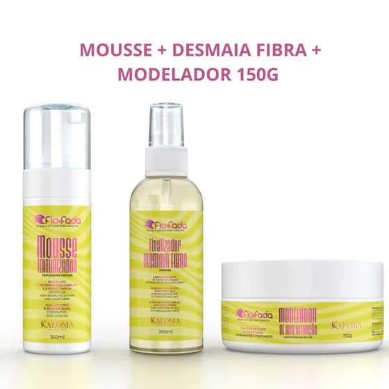 kit Modelador 150gr   + mousse+ desmaia fibra fio de fada Para Acabamentos de Penteados Excelente