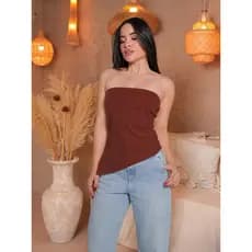 Blusa Tomara Que Caia Canelada Assimétrica Feminina Estilosa Elegância e Estilo Em Uma Única Peça