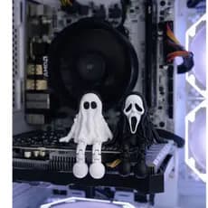 Boneco  ghost  Enfeite Decorativo para Placa de Vídeo, Setup Gamer e Mesa, Boneco com Pernas Articuladas