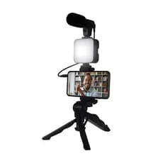 Tripé Estabilizador de Mão kit 5 em 1 gimbal Microfone Celular Gravação De Vídeo
