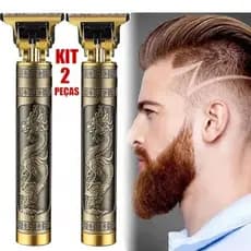 Kit 2 Máquina De Cortar Cabelo e Fazer a Barba Masculina Designer Aleatório Elétrico Profissional