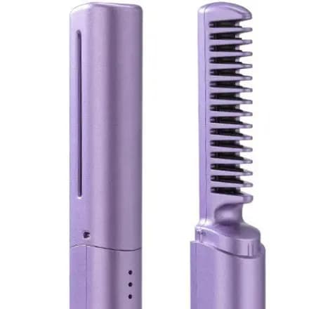 2em1 Escova De Alisamento Capilar Alisador De Cabelo Aquecido Recarregável Mini Pente Portátil