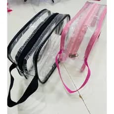 Kit Necessaire Transparente Cristal PVC Organizador Viagem Maquiagem Higiene 10 a 50 unid