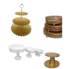 Kit Bandejas de Doces – Suporte de Ferro para Festa | Mesa de Aniversário Casamento Decoração