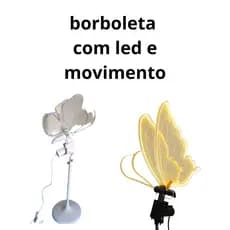 Borboleta LED Decorativa 220v Amarela E BRANCO 40cm /60CM- Movimento Realista e Fácil