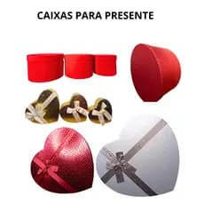 caixa cartonada  caixa para presente redonda e coração