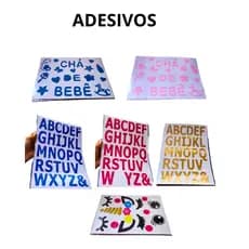Adesivos para chá bebê/unicórnio/alfabeto balões ou decoração