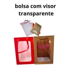 12 PEÇAS SACOLA COM VISOR TRANSPARENTE 20X30X16CM XCC-3