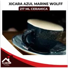 kit 6 Xícaras de Chá com Pires Wolff Marine Azul – Elegância  , luxo e Sofisticação em Cerâmica!