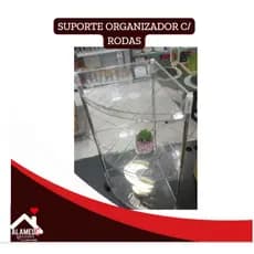 Suporte Organizador de Canto com Rodas | Prateleira Acrílica Multiuso