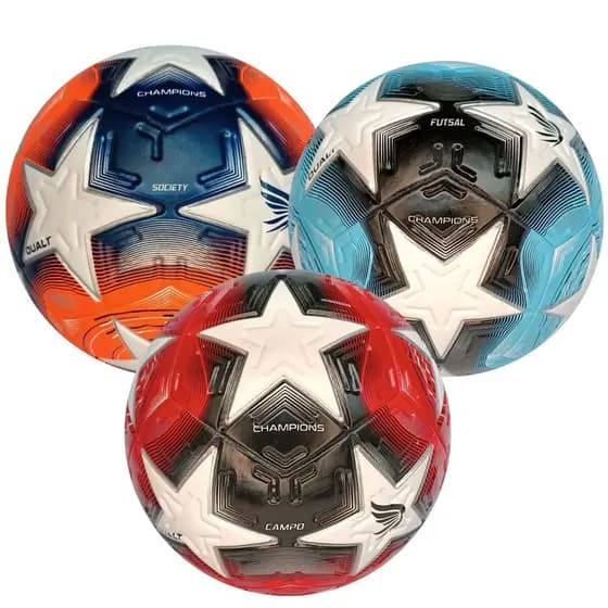 Bola Futebol Oficial CHAMPIONS Dualt — Campo Society Salão Profissional 100% PU Premium Techfusion