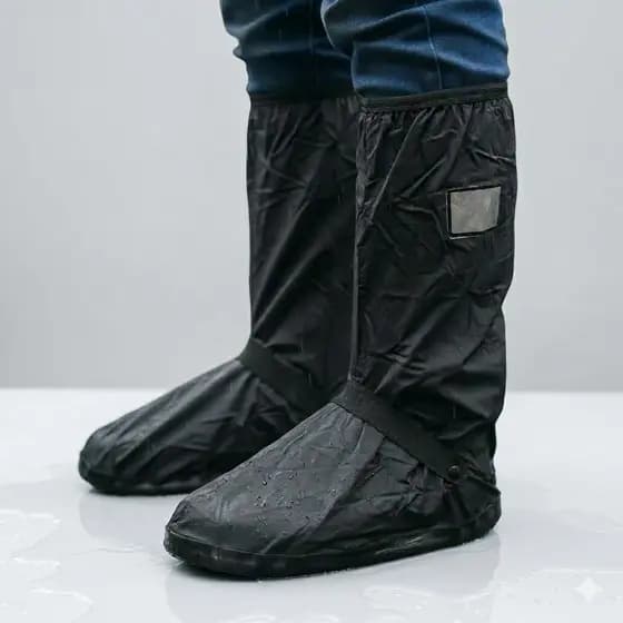 Capa impermiavél para bota sapato tenis anti chuva moto antiderrapante cano alto ajustável confortavél motoboy ciclista