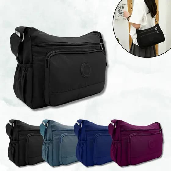 Bolsa Transversal Feminino Grande em Nylon Tactel Média com Alça Bolsa Carteiro