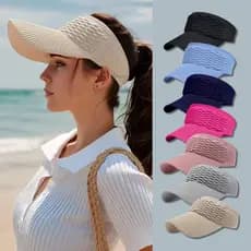 Viseira Feminina Turbante Boné Aba Longa Proteção Sol Praia Esportes