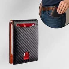 Carteira Masculina Premium Porta Cartões Documentos e Money Clip Moderna Rfid Antifurto