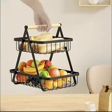 Fruteira Aramada de Mesa Dupla ou Tripla - Estrutura Reforçada, Antiferrugem e Fácil Montagem