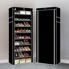 Sapateira Organizadora com 9 Prateleiras para Organizar Sapatos Calçados Chinelos Roupas Objetos 24 Pares - Black
