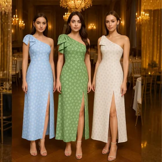 Vestido Feminino Romântico Detalhe no Ombro