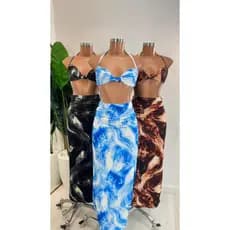 Conjunto Mirela - Conjunto Feminino Estampado Top + Saia Longa