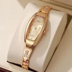 Moda Nova Relógio Feminino Oval Compacto E Requintado Pulseira De Quartzo