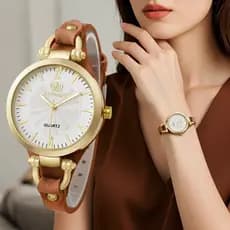 Moda Ultra-Fina Pulseira De Couro Feminino Relógio De Quartzo Senhoras Relógios De Pulso Presente Reloj Mujer