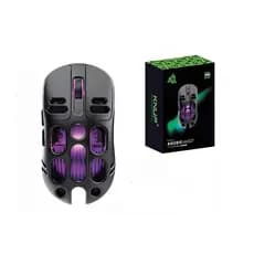 Mouse Gamer Sem Fio Rgb 6800dp max  6 Botões Bluetooth Usb Preto mu-027