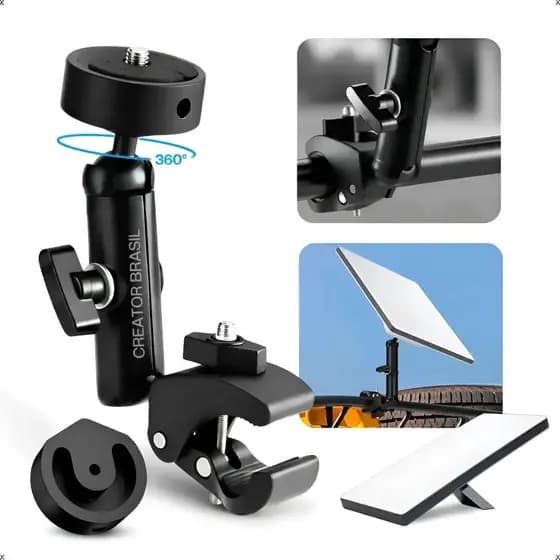 Suporte Antena articulado 360º Starlink Mini Residencial Motor Home Articulado Preto Prático